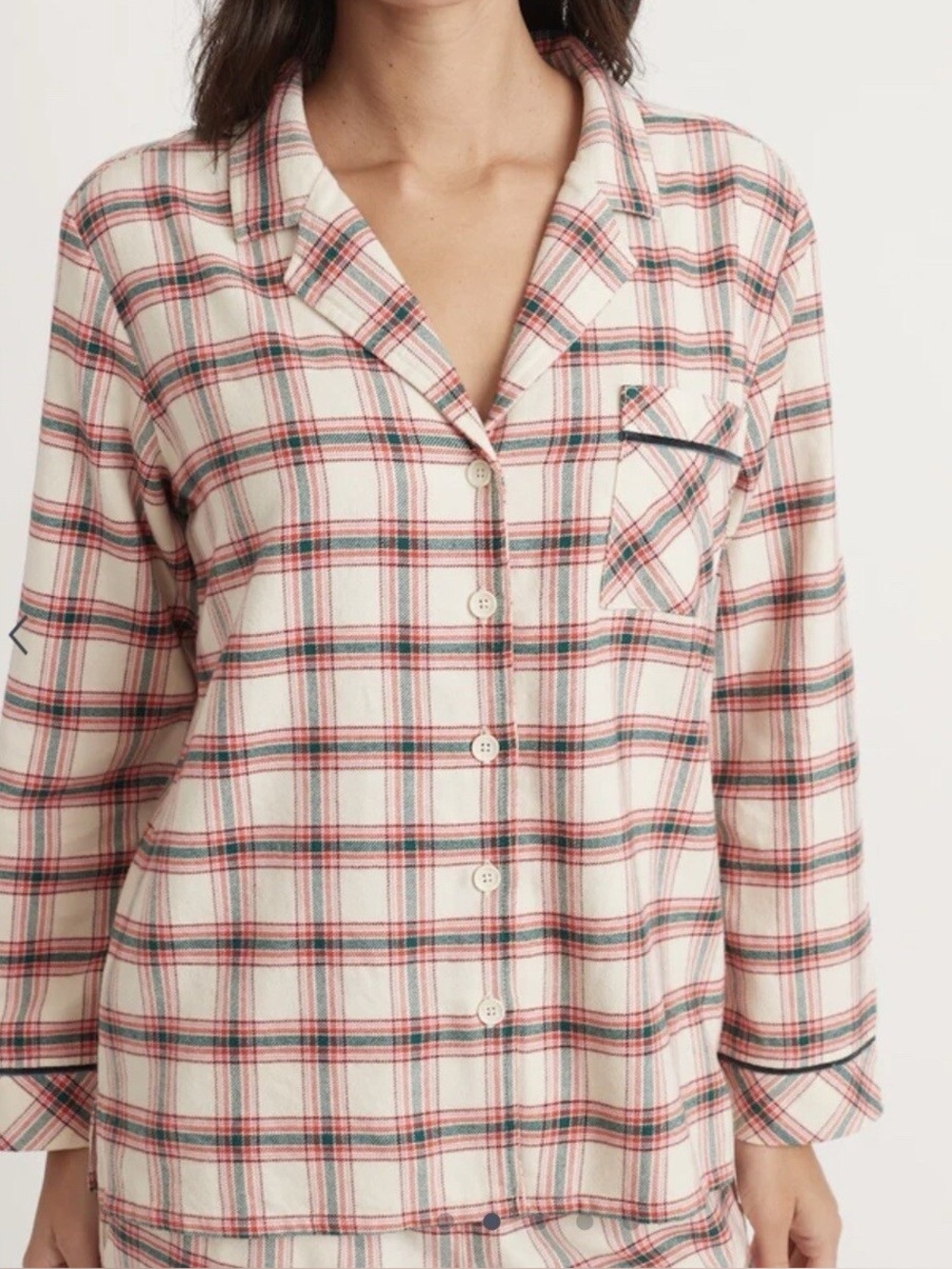 Marine Layer Plaid Pajama Button Top Women’s Small 100% Cotton Holiday
